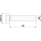 DIN933 M6x30 V4A, Śruba z łbem sześciokątnym