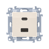 "Simon 10 WC-EC2CAXXX-01-41x Ładowarka 2xUSB CA (moduł), ?3.1 A QUICK CHARGE, 5V DC, 230V