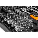 Klucze nasadowe 1/2", 1/4", zestaw 73 szt., CrV