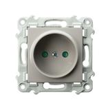 SZAFIR Gniazdo pojedyncze z przesłonami torów prądowych - kolor kaszmirowy beż