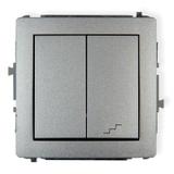 DECO Mechanizm łącznika jednobiegunowego ze schodowym (osobne zasilanie) srebrny metalik