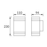 Oprawa hermetyczna BRUNO 2xGU10 D BLACK