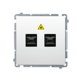 Simon Basic Gniazdo światłowodowe / optyczne podwójne SC/APC biały