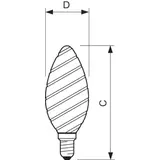 Żarówka LED świeczka 2W=25W 250lm 2700K barwa ciepła LEDCandle 2-25W ST35 E14 827 PHILIPS