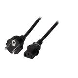 Kabel zasilający Schuko 180° - C13 180° 2m czarny