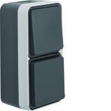 BERKER W.1 Łącznik uniwersalny z gniazdem z uziemieniem pionowy kompletny IP55 szary 6768843515 HAGE