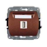 TREND Mechanizm gniazda pojedynczego USB A-A 3.0 brązowy metalik