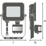 Naświetlacz LED FLOOD COMPACT SENSOR V 10W 840 SYM 100 BK 4058075575240 LEDVANCE