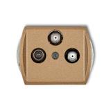 TREND Mechanizm gniazda abonenckiego 2 wyjścia SAT + TV złoty metalik