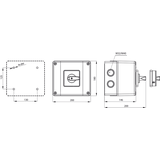 Łącznik Krzywkowy 100A, Przełącznik zmiany kierunku obrotów L-O-P,  w obudowie OB18 z czołem żółto/c