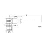 przewód do czujników/el.wykonawczych wtyczka kątowa M12/wolny koniec 1,5m