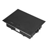 Puszka podłogowa na gniazda modułowe 8 x 45x45mm lub 16 x 22,5x45mm, pokrywa: stal nierdzewna, czarn