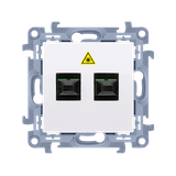 Simon 10 Gniazdo światłowodowe / optyczne podwójne SC/APC biały