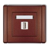 FLEXI Ładowarka USB pojedyncza USB A, 10W max., 5V, 2A brązowy metalik
