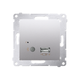 Simon 54 Odbiornik Bluetooth z ładowarką USB srebrny mat