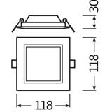 Oprawa DOWNLIGHT SLIM SQUARE 105 6W 3000K WT IP20