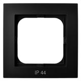 AS Ramka pojedyncza do łączników IP-44 - kolor czarny metalik