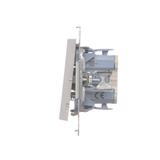 Simon 55 Przycisk zwierny podwójny zwierny bez piktogramu szybkozłączka Jasnoszary mat