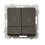 SONATA Łącznik żaluzjowy z podświetleniem niebieskim z blokadą mechaniczną - kolor czekoladowy metal