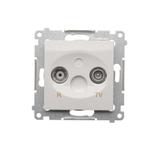 Simon 54 Gniazdo antenowe R-TV przelotowe tłumienie TV i R 10 dB biały