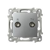 SZAFIR Gniazdo RTV przelotowe 16-dB - kolor srebro