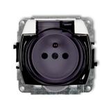 TREND Mechanizm gniazda bryzgoszczelnego z uziemieniem 2P+Z (klapka dymna, przesłony torów prądowych