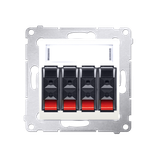 Simon 54 Gniazdo głośnikowe 4-krotne Przekrój przewodów dla wejścia i wyjścia 25 mm2 kremowy