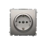 Simon Basic Gniazdo wtyczkowe z uziemieniem Schuko 16A 250V zaciski śrubowe satynowy BMGSZ1.01/29 BMGSz1.01/29 KONTAKT