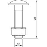 FRSB 10x20 VA, Śruba z łbem grzybkowym
