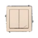 DECO Mechanizm łącznika jednobiegunowego ze schodowym (wspólne zasilanie) beżowy