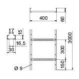 DRABINKA LG 60X400 FS 3M