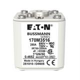 FUSE 250A 690V 1*GN/50 AR UC Wkładka szybka 250A AC 690V rozmiar 1 45x59x51 mm aR I 170M3516 EATON