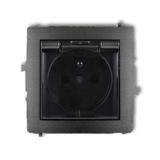 DECO Mechanizm gniazda bryzgoszczelnego z uziemieniem 2P+Z (klapka dymna, przesłony torów prądowych)