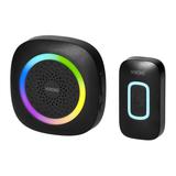 PELA dzwonek bezprzewodowy bateryjny learning system 60 dźwięków LED RGB 300m czarny