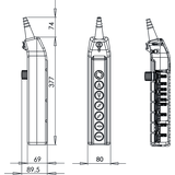 KASETA STEROWNICZA SUWNICOWA B-1NC+2X(1NO+1NO/2)+4X1NO