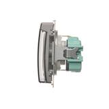 Simon Basic Gniazdo wtyczkowe Schuko do wersji IP44 z przesłonami 16A 250Vzaciski śrubowe stal inox. Klapka transparentna BMGSZ1BZ.01/21A KONTAKT