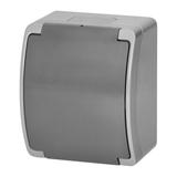 Gniazdo pojedyncze 2P+Z AQUATIC IP44 szary-grafit OR-OE-7105/GR ORNO