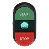 Przycisk podwójny START-STOP zielone pole podświetlany MPD15-11G