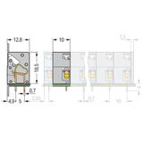 złączka przepustowa do p.drukowanych szara raster 10 mm