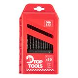 Wiertła do metalu HSS, 1.0-10.0 mm, zestaw 19 szt.