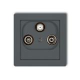 DECO Mechanizm gniazda abonenckiego RTV-SAT przelotowego 10dB grafitowy mat