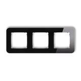 ICON Ramka uniwersalna potrójna zaokrąglona - efekt szkła (ramka: czarna; spód: grafitowy mat) czarn