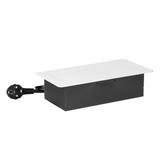 Gniazda meblowe wpuszczane w blat z płaskim frezowanym rantem, ładowarką USB i przewodem 1,5m, 2x2P+