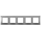 ARIA Ramka pięciokrotna do łączników IP-44 - kolor srebro