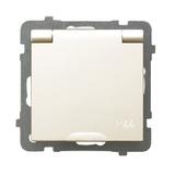 AS Gniazdo bryzgoszczelne z uziemieniem IP-44 z przesłonami torów prądowych wieczko w kolorze wyrobu