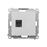 Simon 55 Gniazdo telefoniczne pojedyncze RJ12 Aluminium mat