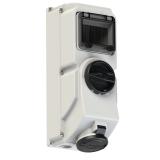 GN.Z WYL.I SZYNA IP44 16A 5P 7H Z BLOK.MECH.I SZYNA DIN 5M