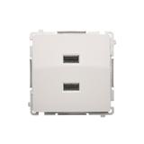 Simon Basic Ładowarka 2 x USB 2.1 A 5V DC 230V biały