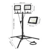 Reflektor podwójny 2x50W SMD LED 9000lm na statywie 1.8m