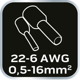 Szczypce do zaciskania końcówek tulejkowych 0.5-16 mm2 (22-6 AWG)